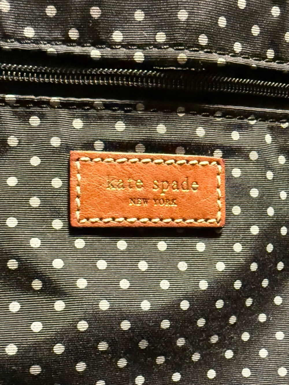Kate Spade Y2K Green And White Floral Canvas Tote with Brown Leather Handles - Picture 12 of 15